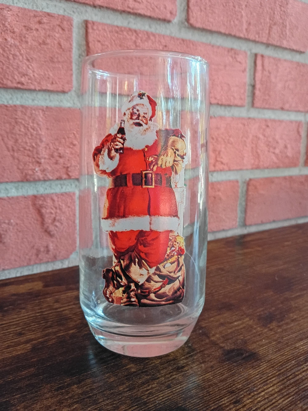 Coca Cola Santa Drinking Glass Vintage Holiday Collectible Christmas Xmas Gift
